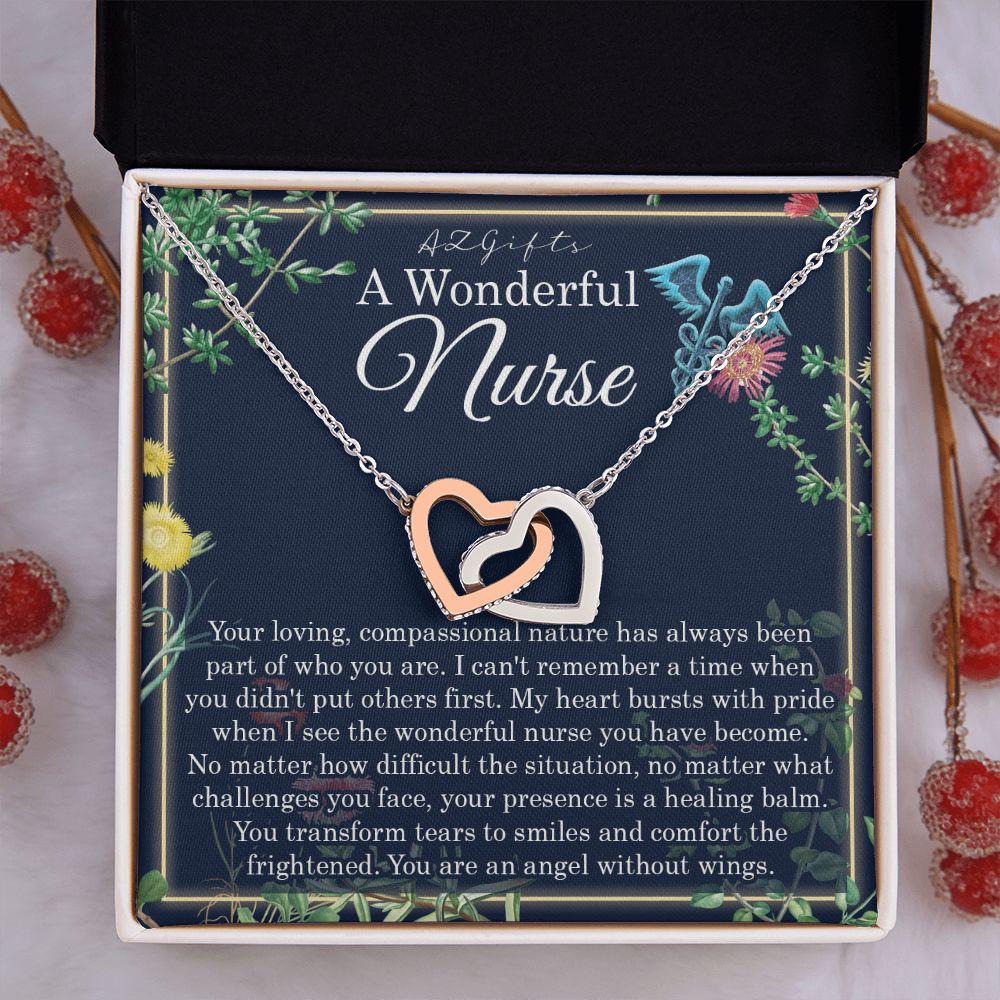 A Wonderful Nurse Interlocking Hearts Necklace