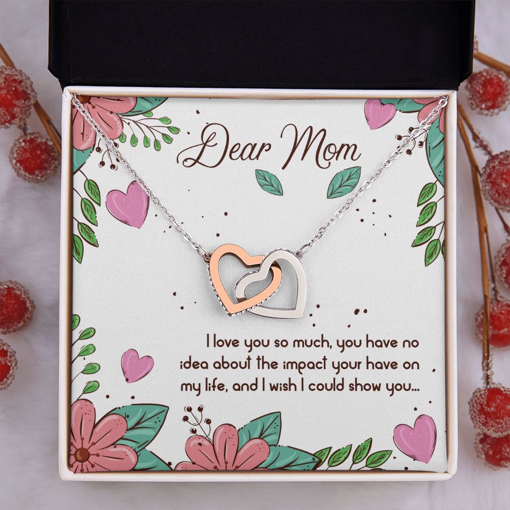 To My Dear Mom Necklace Pendant Gift From Daughter Or Son Necklace For To Mommy, Mother, Mother In Law Gift On Birthday, Anniversary Holiday Gift 30821 Interlocking Hearts Necklace