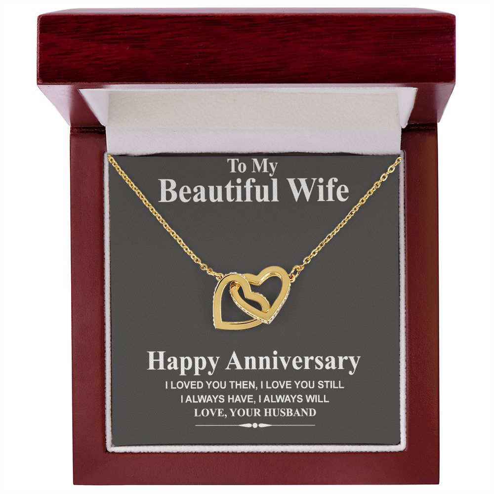 Wife Necklace Gift From Husband To My Beautiful Wife Pendant Necklace Anniversary Valentines Day Anniversary Jewelry with Message Card and Gift Box. Gift for Wife. Heart Necklace Gift Set for Wife