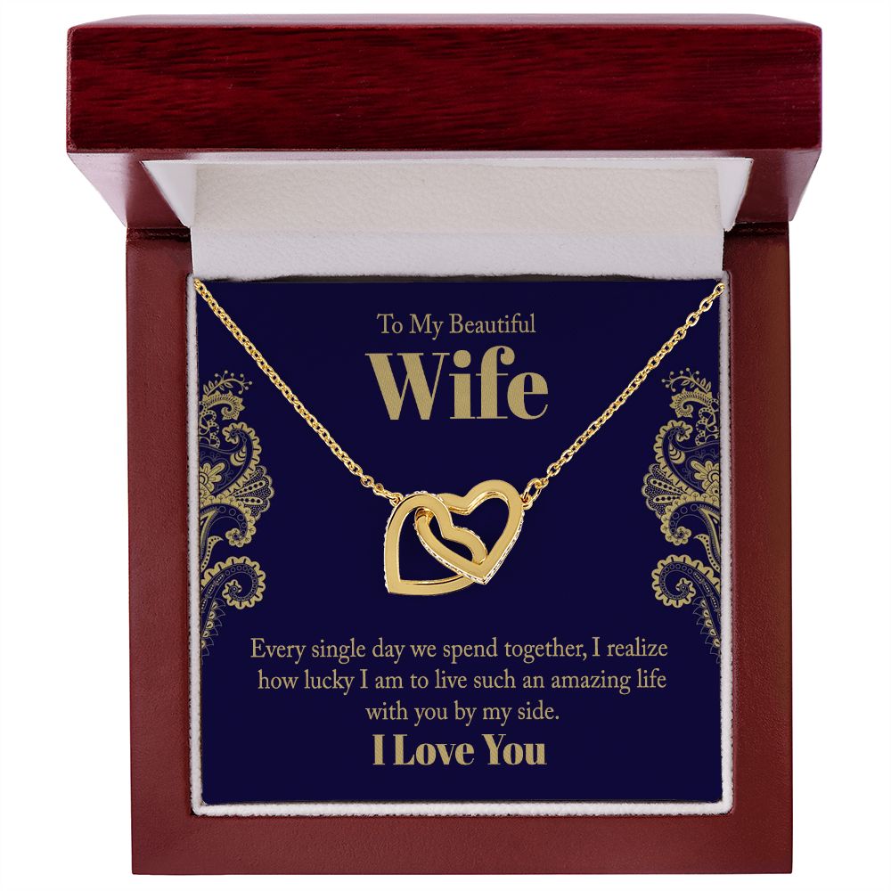 Wife Necklace Gifts From Husband, Wedding Anniversary Jewelry For Wife From Husband, Wife Birthday Gifts From Husband, Necklaces For Wife From Husband To My Wife Heart Necklace Set For Wife
