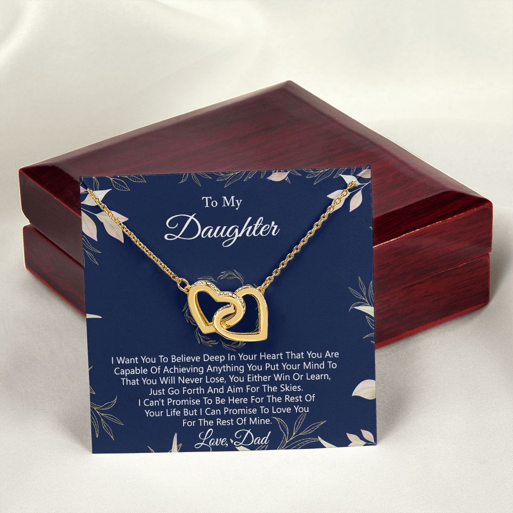Gift For Daughter from Dad Daughter Father Necklace for Daughter Gift from Dad To My Daughter Necklace Daughters Birthday Christmas Jewelry Birthday Gifts for Women Girls Interlocking Hearts Necklace
