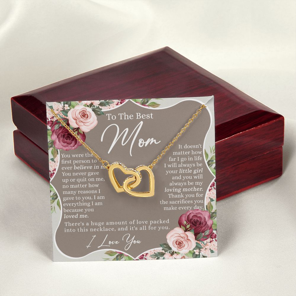 Sentimental Gifts For Mom, Necklace for Mother Thank You Gift for Mom, Mothers Day Gift for Mom Mother, Mom Gift Idea, To My Mom Necklace Mothers Day Gift From Daughter Son Interlocking Hearts Necklace