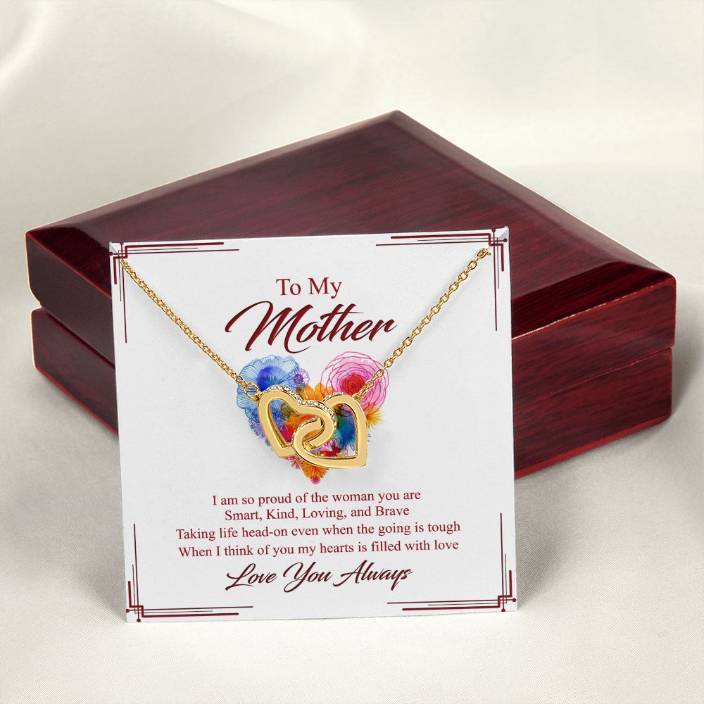 To My Mom Necklace, Gift For Mom, Mother's Day Gift from Daughter, Mom Jewelry Gift for Mothers Day, Birthday Gift for Mother, Moms Gift from Daughter Son, Necklace for Mom Mother 8 Interlocking Hearts Necklace