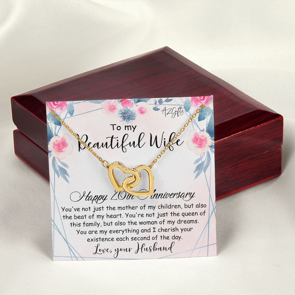 To My Beautiful Wife Necklace, Wedding Anniversary Jewelry For Women, Necklace For Wife from Husband, Gifts For Wife Birthday Gifts Necklace, Jewelry With Message Card In A Gift Box