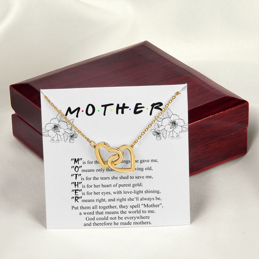 Mom Necklace Gifts for Mom from Daughter to Mom Gifts for Mothers Day from Daughter, To My Mom Necklace from Daughter to Mom Birthday Gifts Necklace with Message Card and Gift Box2224 Interlocking Hearts Necklace