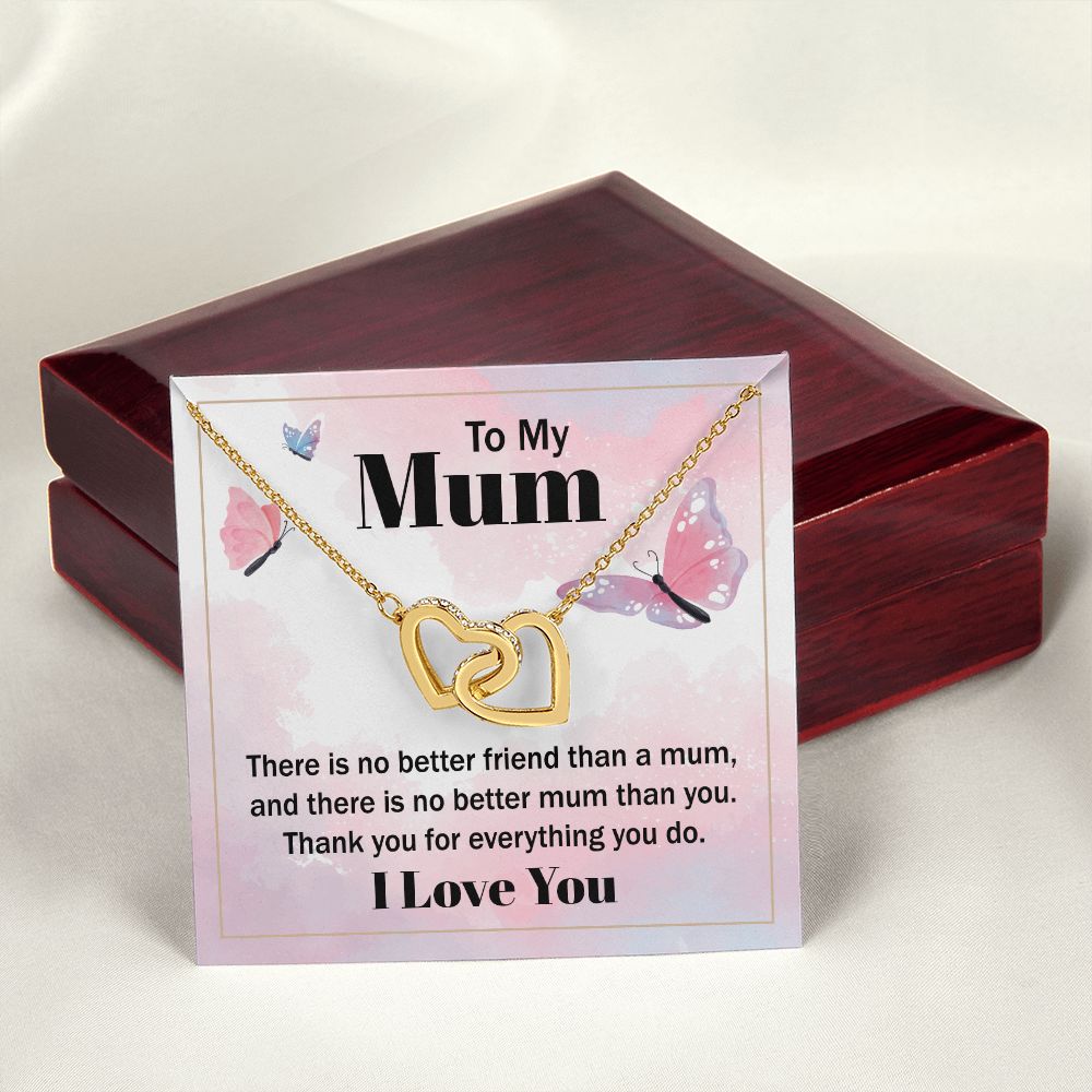 Mom Necklace Gifts for Mom from Daughter to Mom Gifts for Mothers Day from Daughter, To My Mom Necklace from Daughter to Mom Birthday Gifts Necklace with Message Card and Gift Box19 Interlocking Hearts Necklace