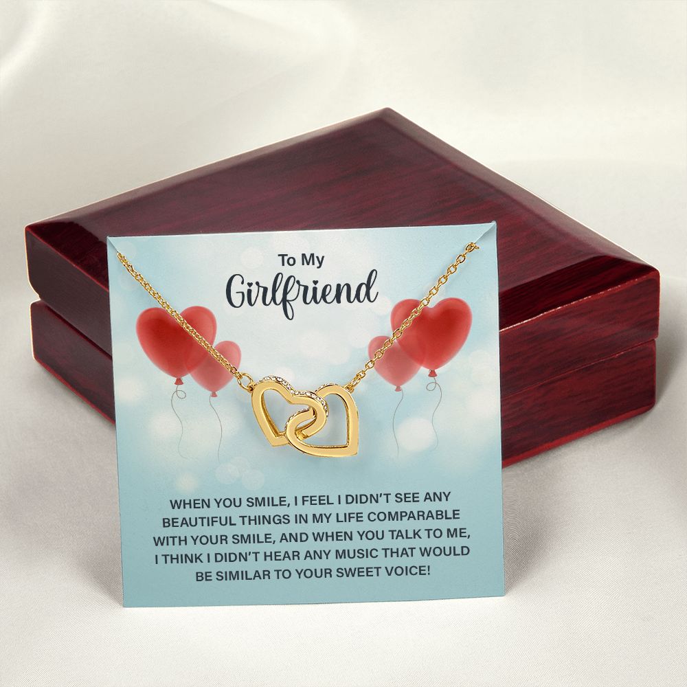 To My Girlfriend Necklace from Boyfriend To My Future Wife Necklace Jewelry For Girlfriend Gift For Girlfriend Gift for Her Romantic Birthday Valentines Day Gift For Girlfriend Gifts Necklaces Interlocking Hearts Necklace