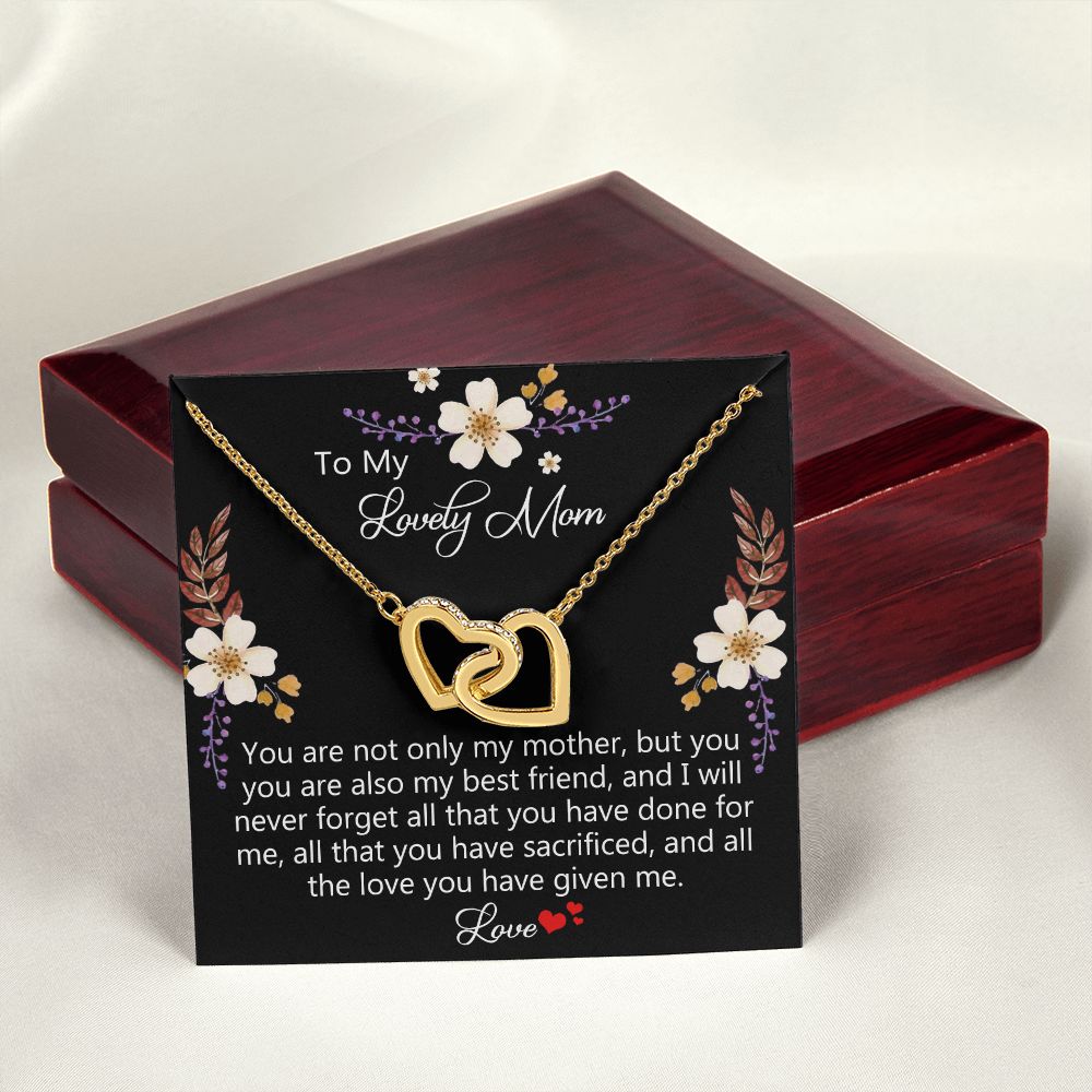 To My Mom Necklace, Gift For Mom, Mother's Day Gift from Daughter, Mom Jewelry Gift for Mothers Day, Birthday Gift for Mother, Moms Gift from Daughter Son, Necklace for Mom Mother15 Interlocking Hearts Necklace