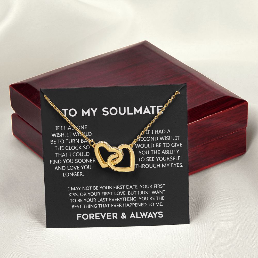 To My Soulmate Eternal Hope Necklace  Wife Soulmate Valentines Day Gift for Her 175144059615 Interlocking Hearts Necklace