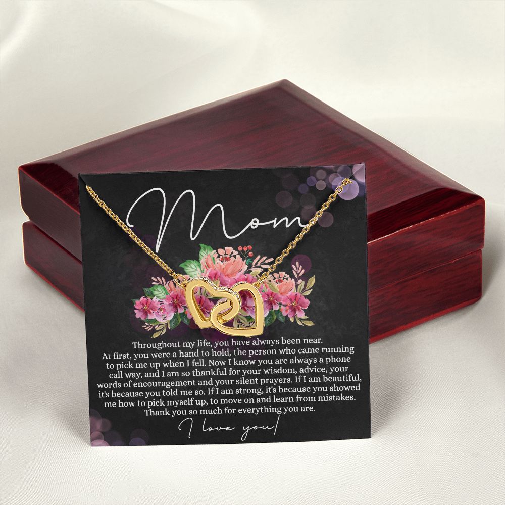 To My Mom Necklace, Mom Gifts, Mom Jewelry Box, Necklace for Mom, Gifts for Mom, Mother's Day Necklace Jewelry Gift For Mom, Birthday Gift For Mom, Thank you Mom Gift Interlocking Hearts Necklace