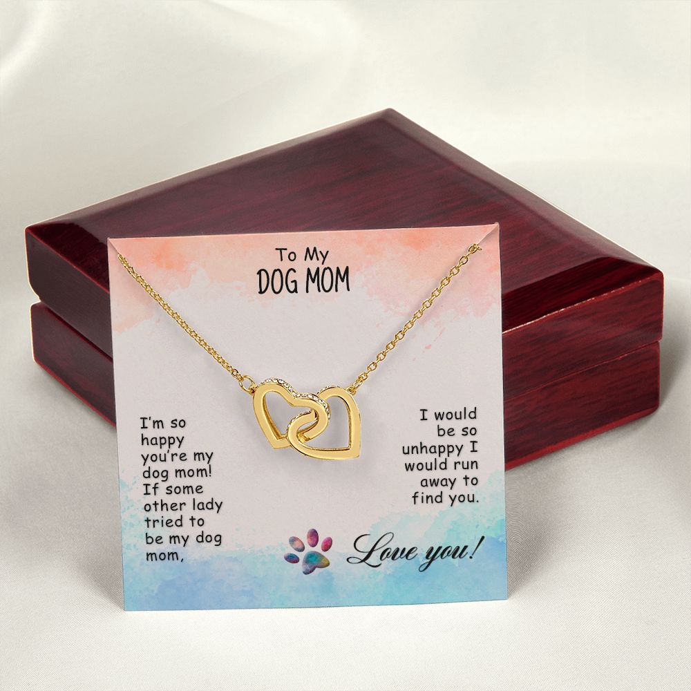 Love Knot Necklace, Dog Mom Gift For Mother's Day, Dog Mom Necklace For Women, Dog Mama Sentimental Gift, Dog Lover Gifts For Her, Unique2 Interlocking Hearts Necklace