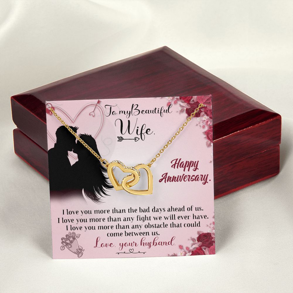 To My Beautiful Wife Necklace, Wedding Anniversary Jewelry For Women, Necklace For Wife from Husband, Gifts For Wife Birthday Gifts Necklace, Jewelry With Message Card In A Gift Box
