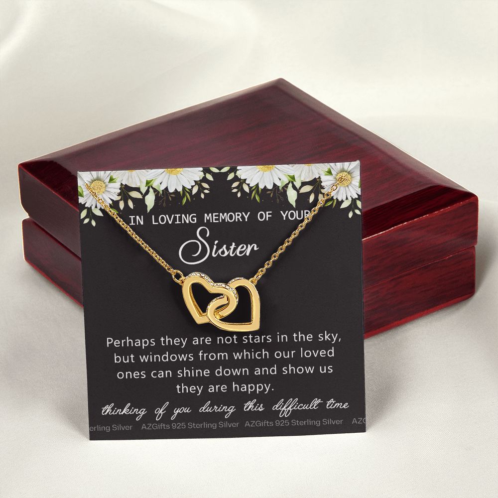 Loss Of Sister Necklace Gift, Sympathy Loss Of Sister, Sympathy Gift Box, Loss Of Sister Necklace, Loss Of Sister, Loss Of Sister Gift, Condolence Gifts, Remembrance Necklace for Women Interlocking Hearts Necklace