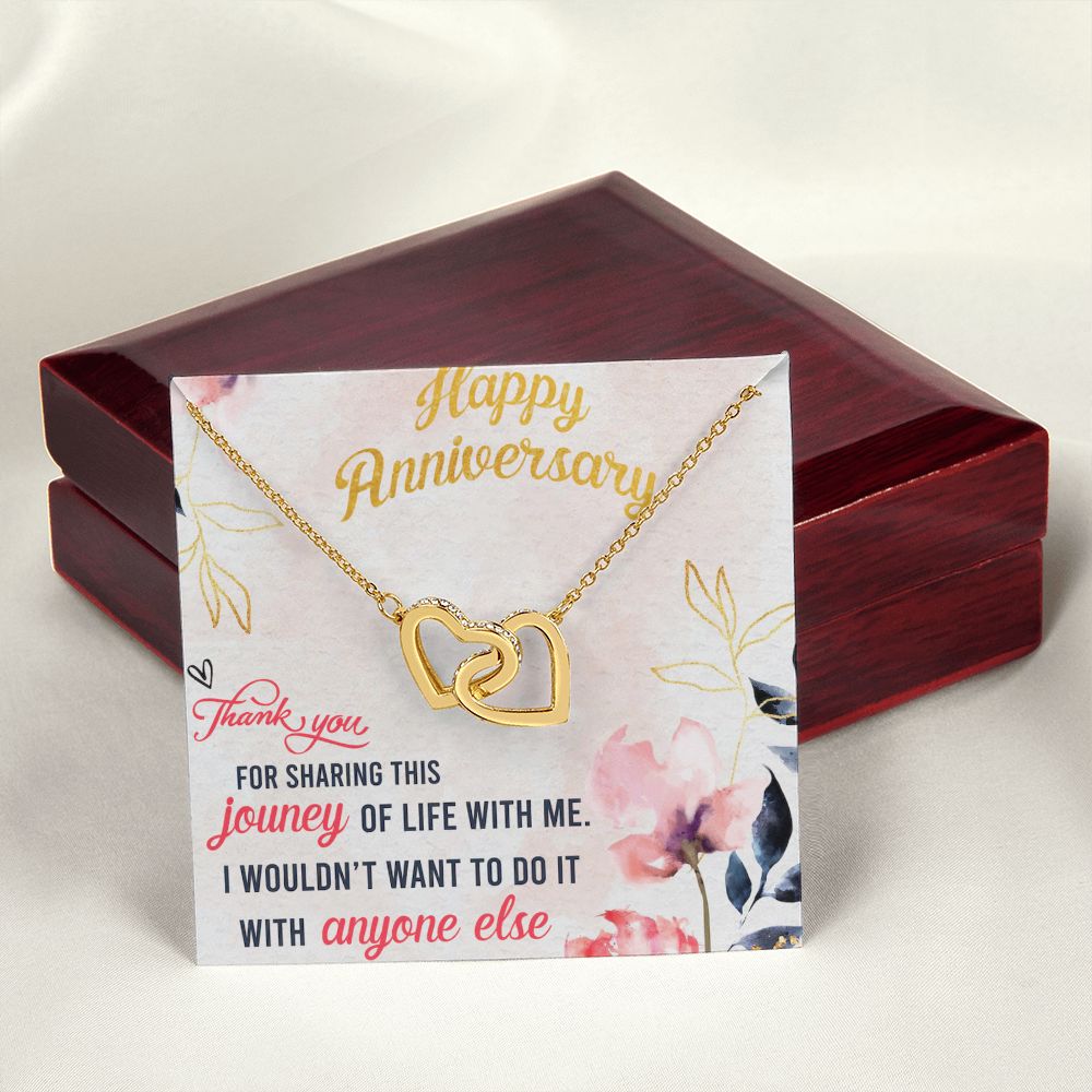 To My Wife Necklace, Wedding Anniversary Jewelry For Women, Necklace For Wife from Husband, Gift For Wife Birthday Gifts From Husband Necklace, Jewelry With Message Card In A Gift Box9 Interlocking Hearts Necklace