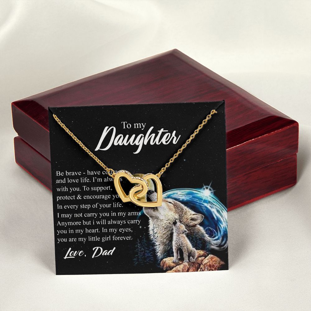 Mother Daughter Gift Ideas, To My Daughter Gift Necklace from Mom, Jewelry Pendant Present for Daughter, Birthday Christmas Gift Graduation Gifts for Daughters, Mother and Daughter Necklace 26 Interlocking Hearts Necklace