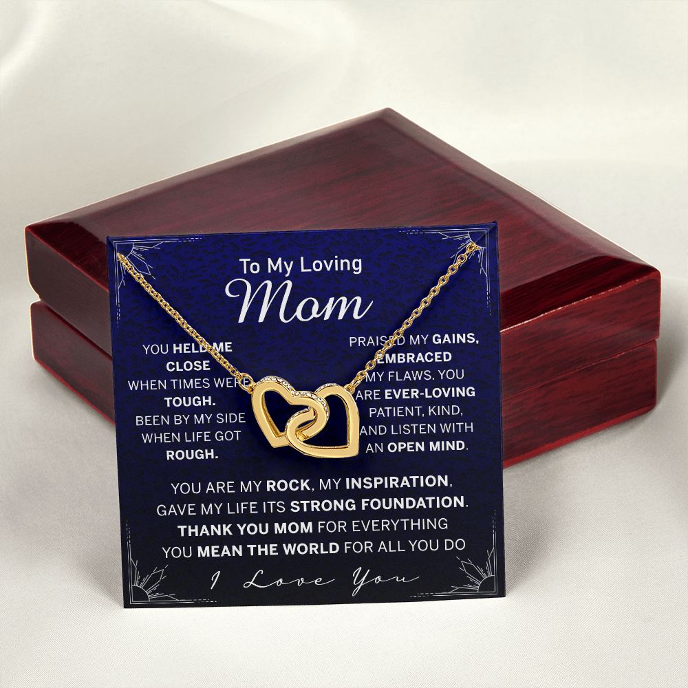 To My Mom Necklace, Gift For Mom, Mother's Day Gift from Daughter, Mom Jewelry Gift for Mothers Day, Birthday Gift for Mother, Moms Gift from Daughter Son, Necklace for Mom Mother Interlocking Hearts Necklace