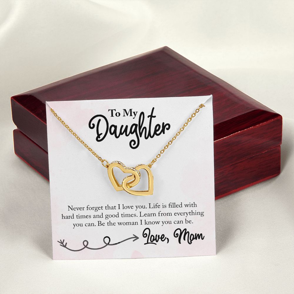 To My Daughter Necklace Pendant Gift From Mom Necklace I Know You Can Be With Message Card Gift Box Gift For To Daughter Daughter In Law On Birthday Anniversary Interlocking Hearts Necklace