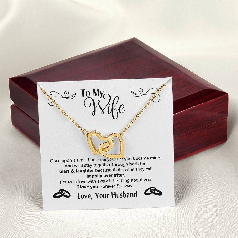 To My Wife Gift Necklace For Wife Anniversary For Wife Romantic Gifts For Her 175125613050 Interlocking Hearts Necklace