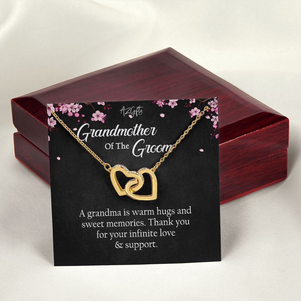 To My Grandmother Necklace, Gift for Grandmother Necklace, Mothers Day Gift For Grandma Nana, Grandma Jewelry From Grandchildren GrandKids , Jewelry Box Gift For Grandma Grandmother Interlocking Hearts Necklace