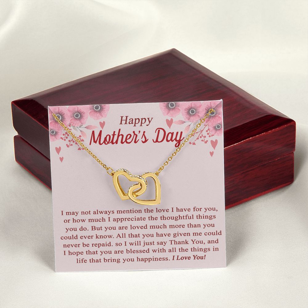 vTo My Mom Angel Mother Necklace Pendant Gift From Daughter Or Son With Message Card Gift For Mom Interlocking Hearts Necklace