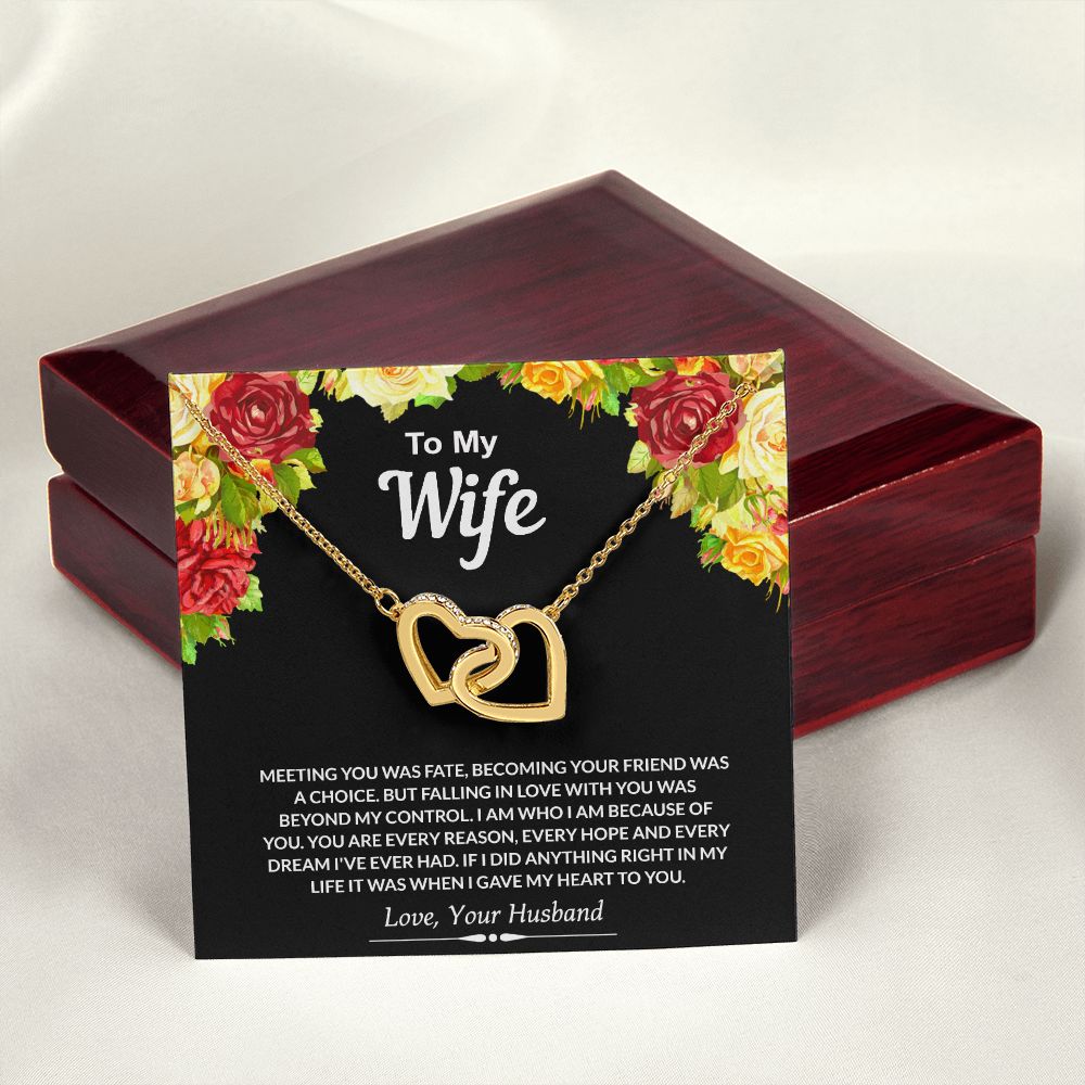 To My Wife Necklace from Husband Jewelry Gift For Wife Valentines Gift for Her Interlocking Hearts Necklace
