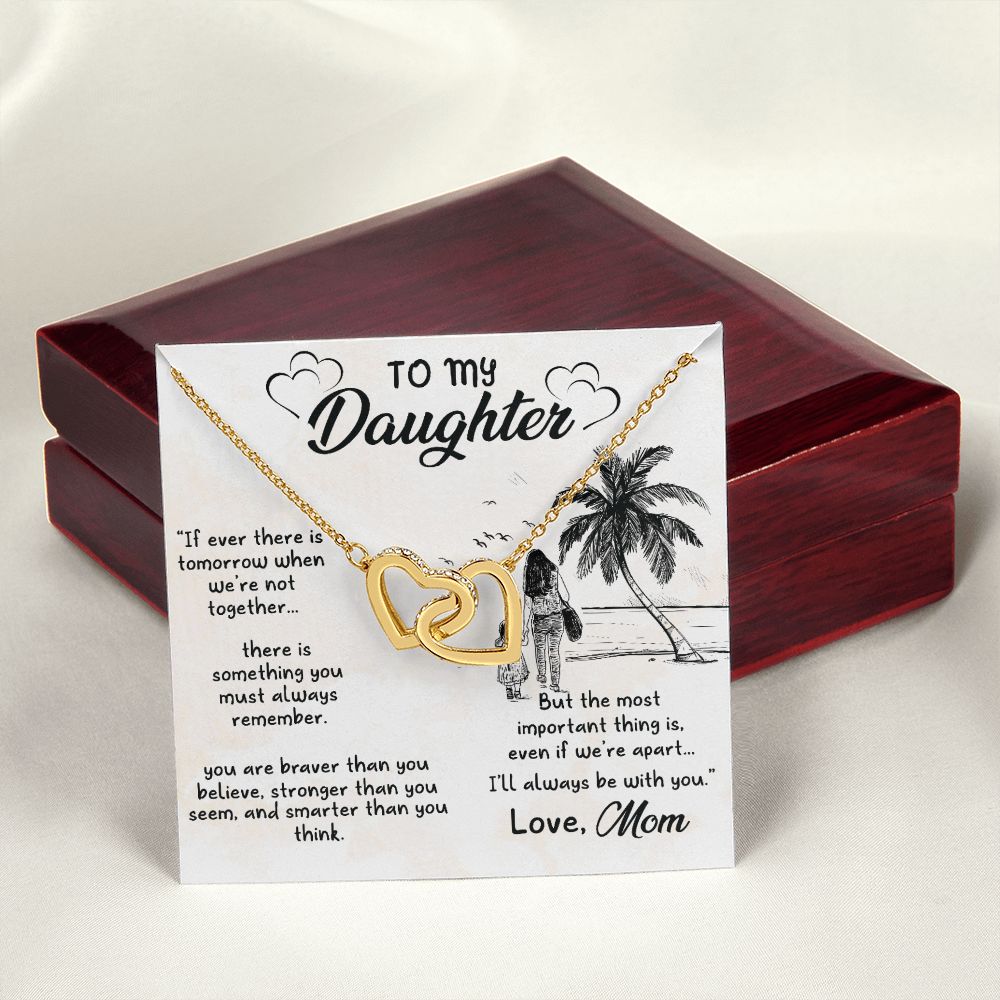 To My Daughter Sunset Necklace Pendant Gift From Mom Necklace The Most Important With Message Card Gift Box Gift For To Daughter, Daughter In Law On Birthday Anniversary Interlocking Hearts Necklace