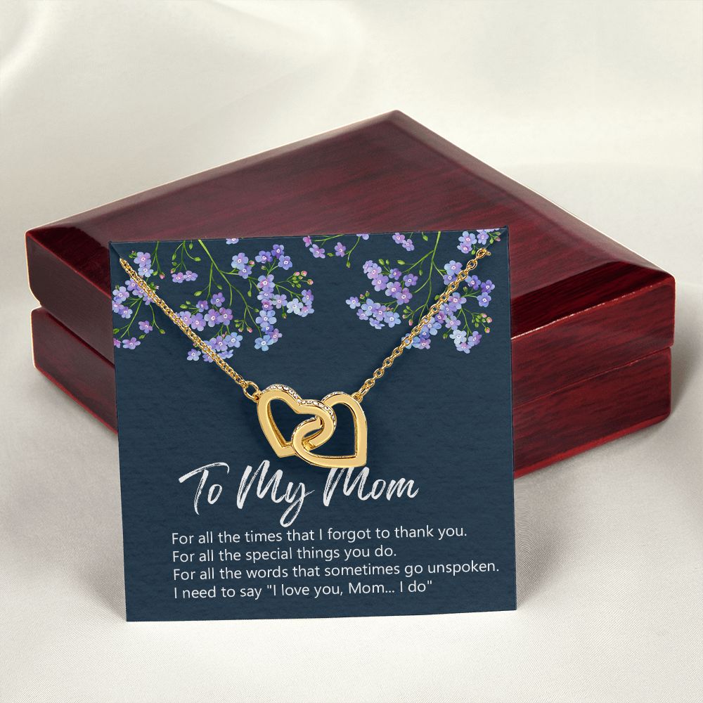 To My Mom Necklace Jewelry Gift, Birthday Gift For Mom, Mother's Day Gift For Mom, Message Card Jewelry Gift For Mom, Meaningful Mom Gift Interlocking Hearts Necklace