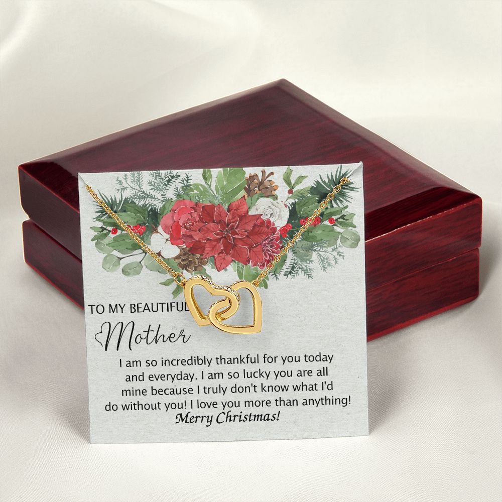 To My Mother Necklace from Daughter Pendant for Mom Christmas Pendant Inspirational Gift from Son to Mom Personalized Necklace Gift for Mother Fiance Christmas Present from Child 301 Interlocking Hearts Necklace