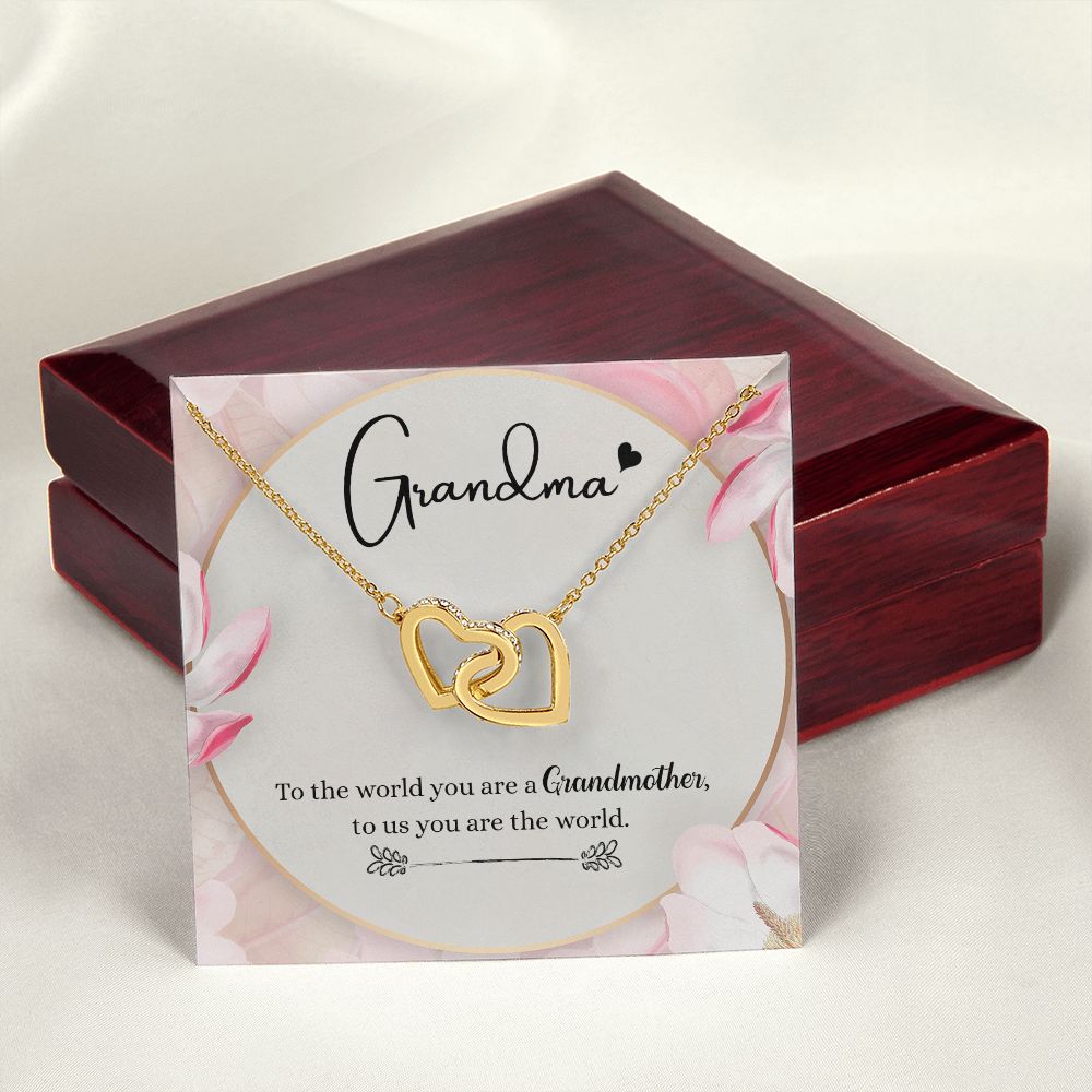 To My Grandma Necklace, Gift for Grandmother Necklace, Mothers Day Gift For Grandma Nana, Grandma Jewelry From Grandchildren GrandKids , Jewelry Box Gift For Grandma Grandmother8 Interlocking Hearts Necklace