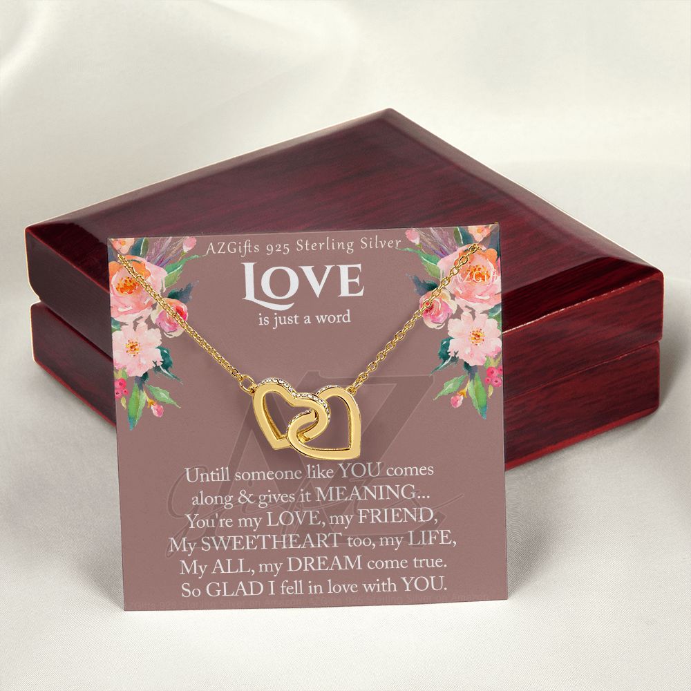 To My Wife Necklace from Husband, Luxury Necklace for Women, Personaled Interlocking Hearts Necklace