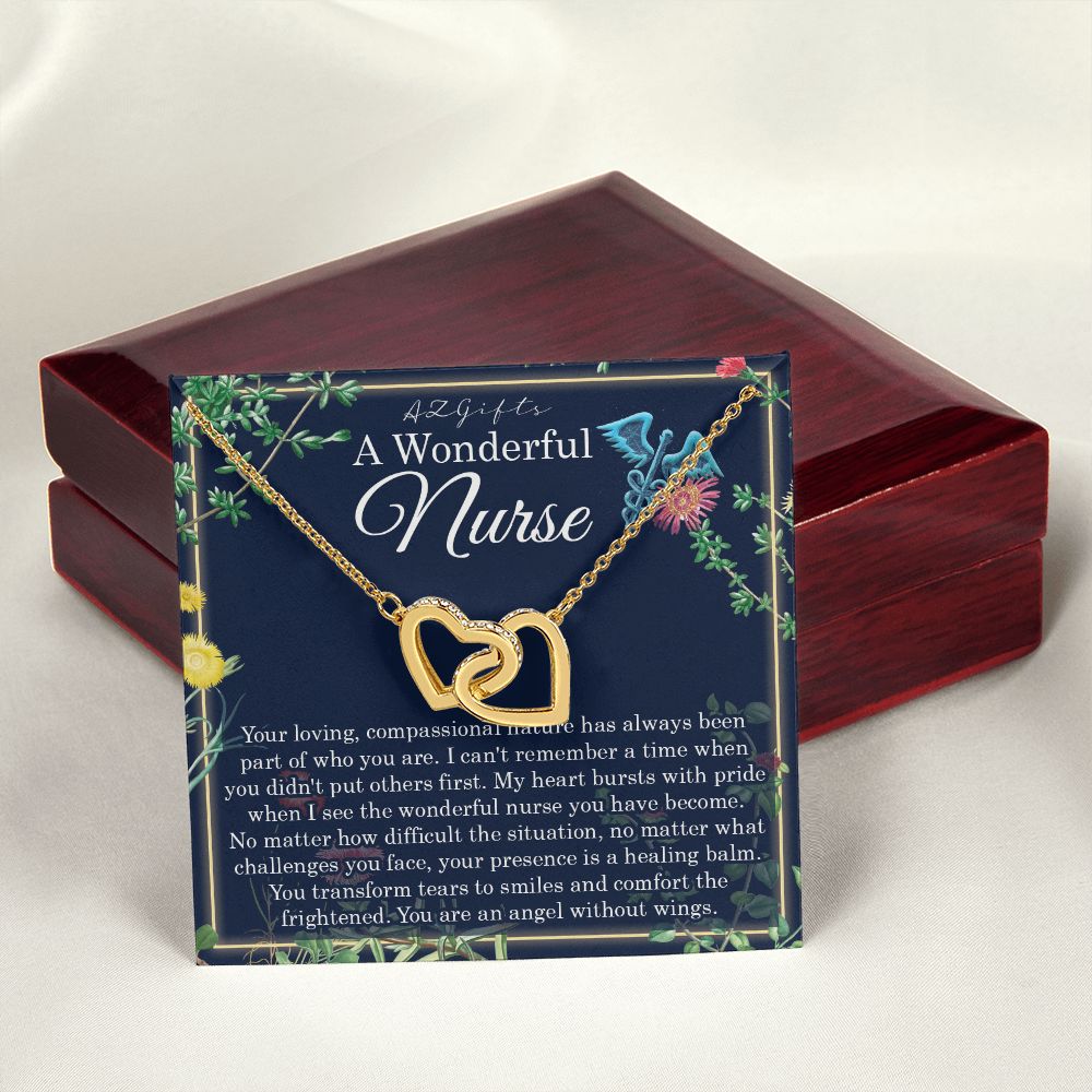 A Wonderful Nurse Interlocking Hearts Necklace