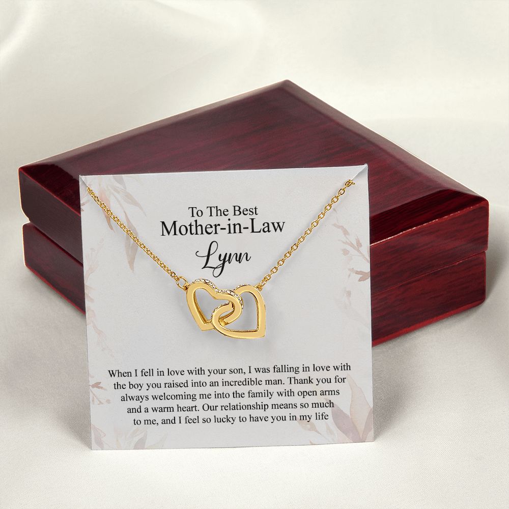 Mother in Law Necklace, Jewelry for Women, Future Mother in Law Gifts from Daughter in Law, Mother of Bride Gifts For Mother in Law, Birthday Gifts For Mother In Law From Daughter In Law4 Interlocking Hearts Necklace