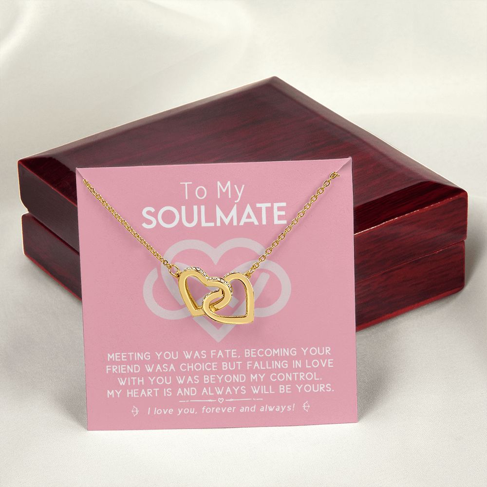 To My Soulmate Forever Love Necklace Gift For Soulmate Jewelry For Girlfriend Interlocking Hearts Necklace