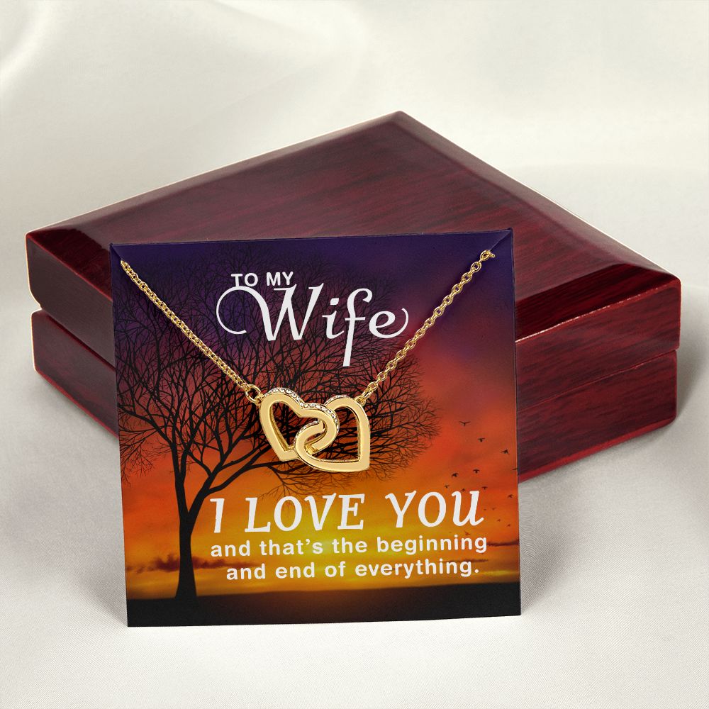 Birthday Gifts For Wife, Necklace Gifts For Wife From Husband, To My Wife Jewelry For Women , To My Wife Necklace  from Husband Wedding Anniversary Present For Wife, Beautiful Wife Jewelry Christmas14 Interlocking Hearts Necklace