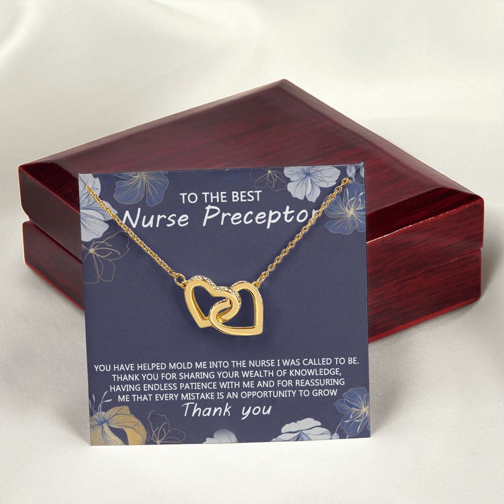 Congratulations Jewelry Necklace, Nurse Preceptor Gift, nurse preceptor Jewelry thank you Card Necklace To The Best Nurse Preceptor Necklace On Graduation Gift Necklace Graduation Gift for Her Interlocking Hearts Necklace