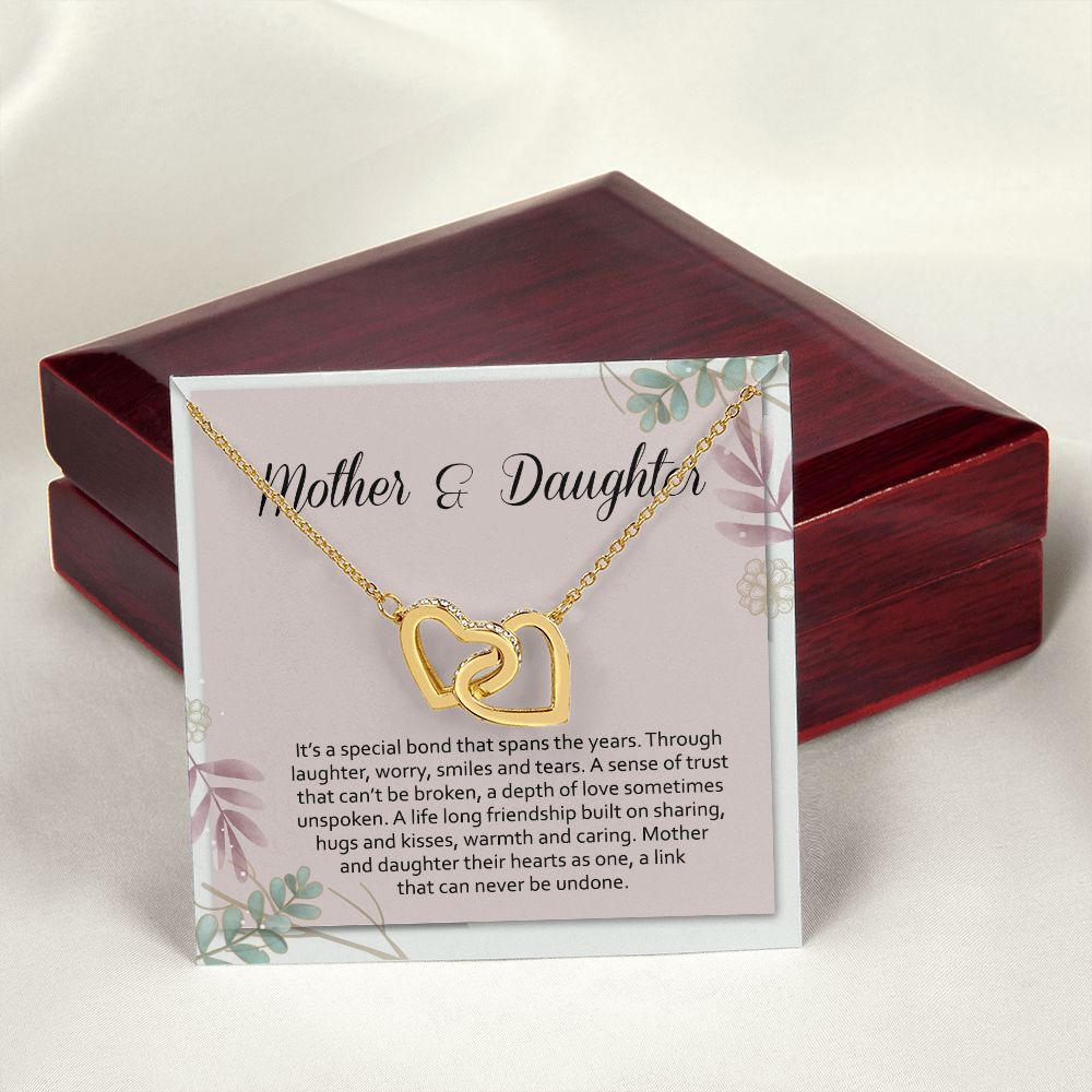 Mom Necklace Gifts for Mom from Daughter to Mom Gifts for Mothers Day from Daughter, To My Mom Necklace from Daughter to Mom Birthday Gifts Necklace with Message Card and Gift Box2245 Interlocking Hearts Necklace