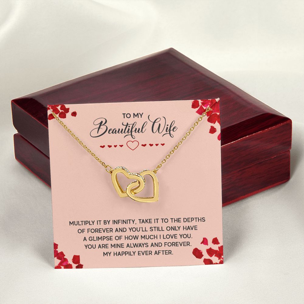 To My Beautiful Wife Necklace, Wedding Anniversary Jewelry For Women, Necklace For Wife from Husband, Gifts For Wife Birthday Gifts Necklace, Jewelry With Message Card In A Gift Box