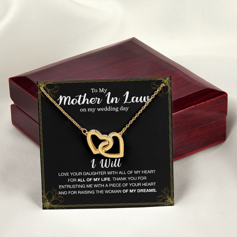 Mother Of The Bride Gift From Groom, Mother In Law Gift on Wedding Day from Groom, Gifts for Mother of the Bride, Future Mother-In-Law Interlocking Hearts Necklace