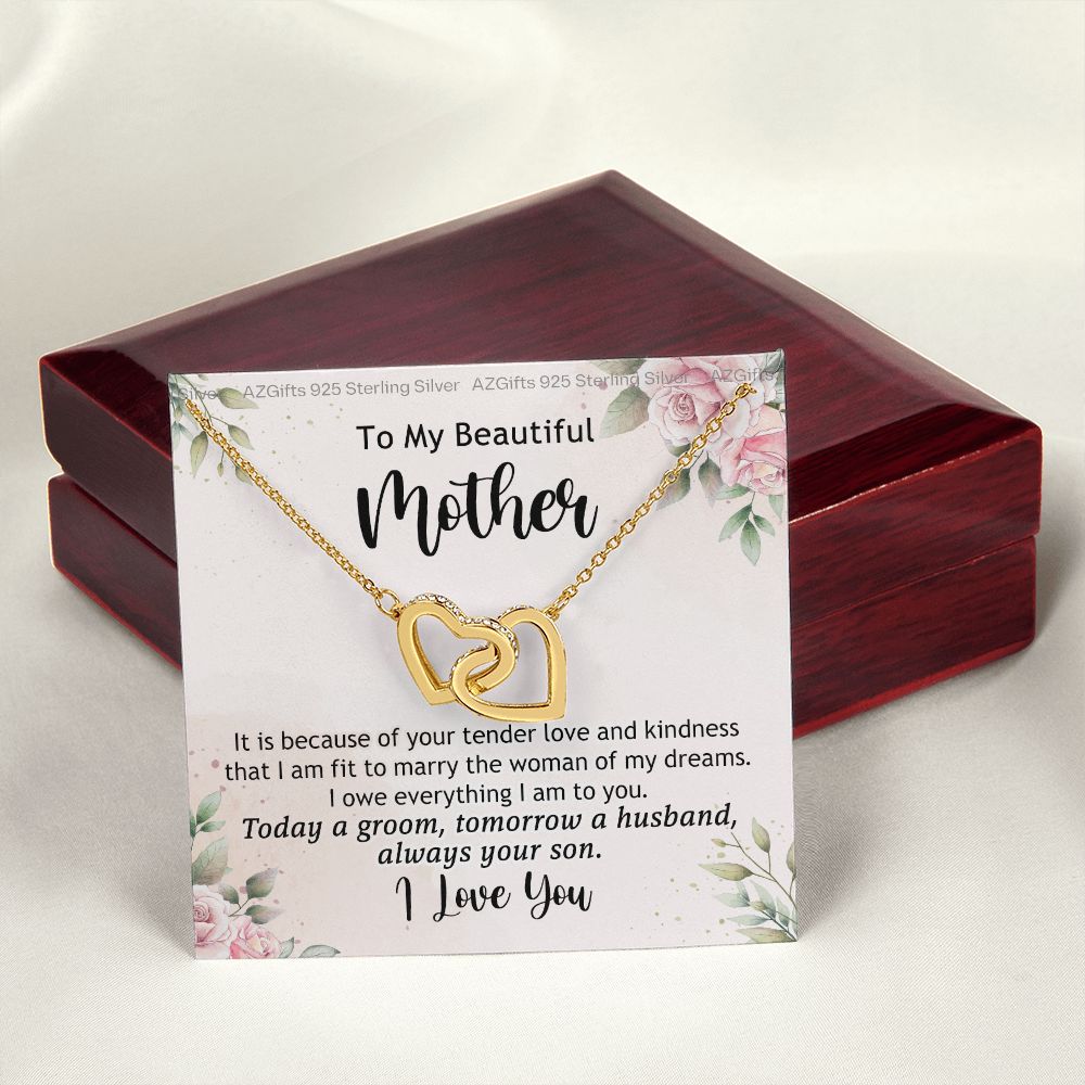 Mother Of The Groom Gift, Mother Of The Groom, Mother Of The Groom Gifts, Gift For Mother Of The Groom, Mother Of Groom Interlocking Hearts Necklace