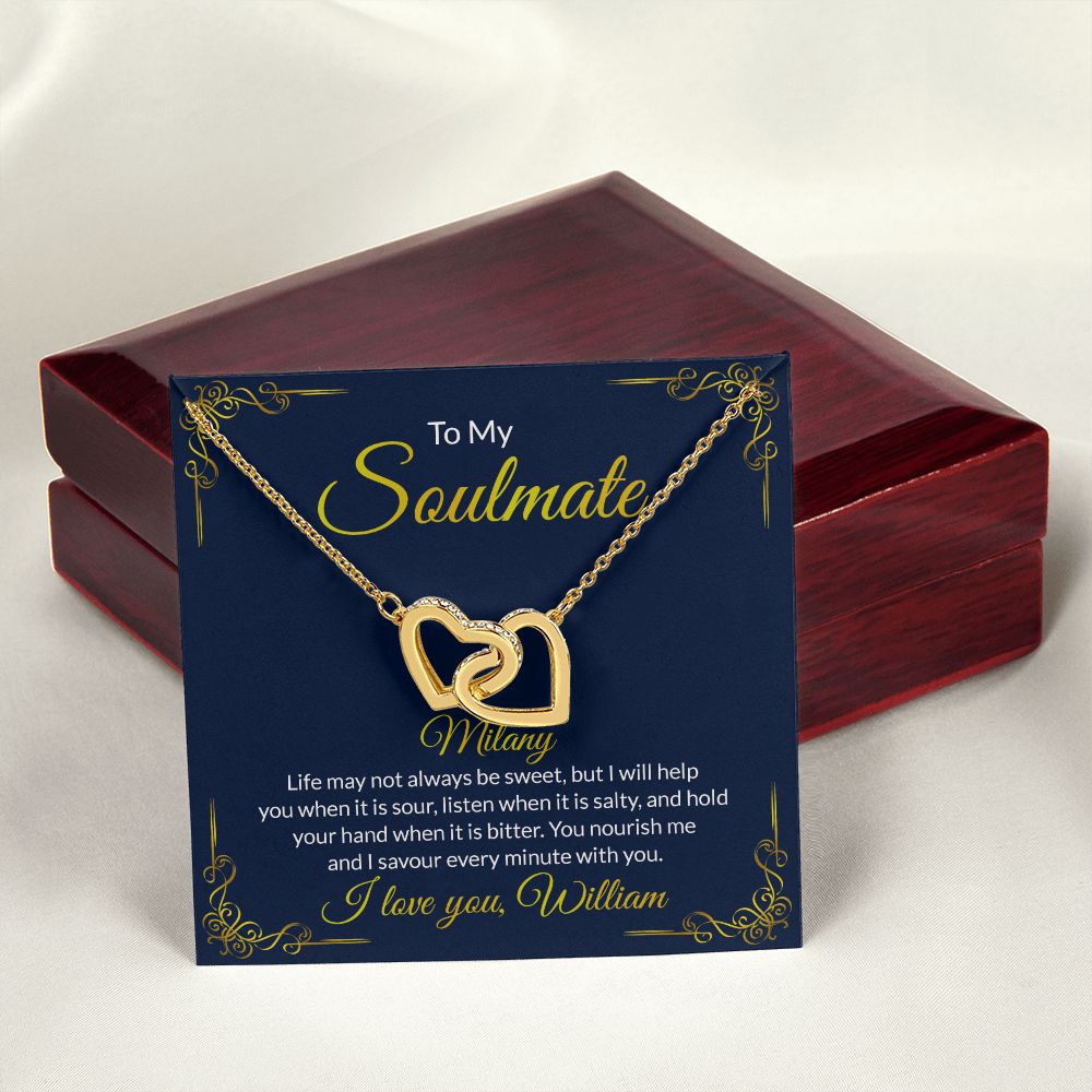 Soulmate Necklace Gift For Her, To My Soulmate Necklace, Love Necklace Gifts For Her, Soulmate Gift, Soulmate Jewelry, Jewelry Gift Her Interlocking Hearts Necklace