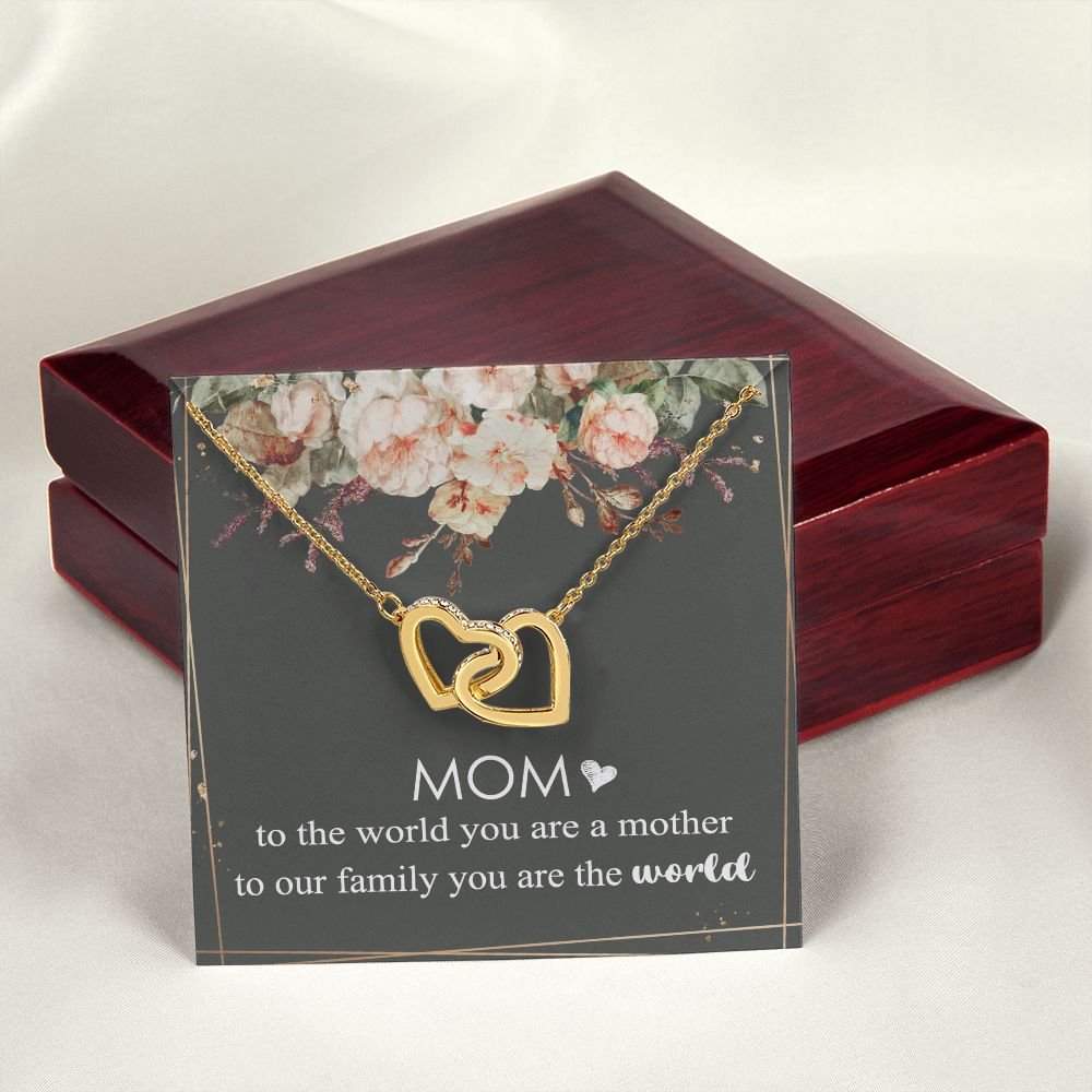 Mom Necklace Gifts for Mom from Daughter to Mom Gifts for Mothers Day from Daughter, To My Mom Necklace from Daughter to Mom Birthday Gifts Necklace with Message Card and Gift Box4 Interlocking Hearts Necklace