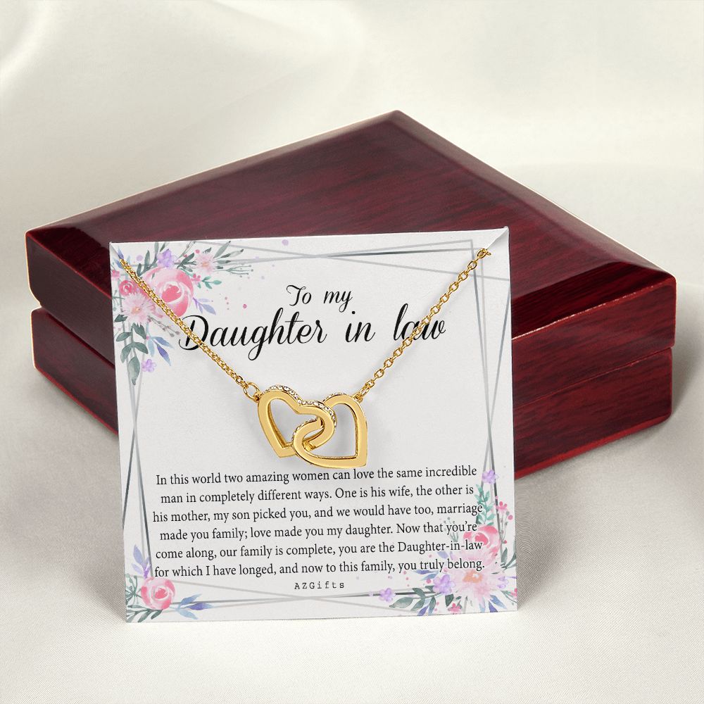 Daughter In Law Gifts Ideas, Daughter In Law Necklace, Gifts For Future Daughter In Law, Daughter In Law Birthday Gifts, Daughter-in-law Gifts From Mother In Law, Birthday Gifts For Daughter Interlocking Hearts Necklace