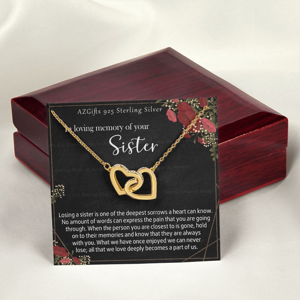 In Loving Memory Of Your Sister Necklace Memorial Gifts For Loss Of Sister Gift Mother Condolence Gift Grief Gift Remembrance Gifts for Bereavement Jewelry Gift for Women 301 Interlocking Hearts Necklace