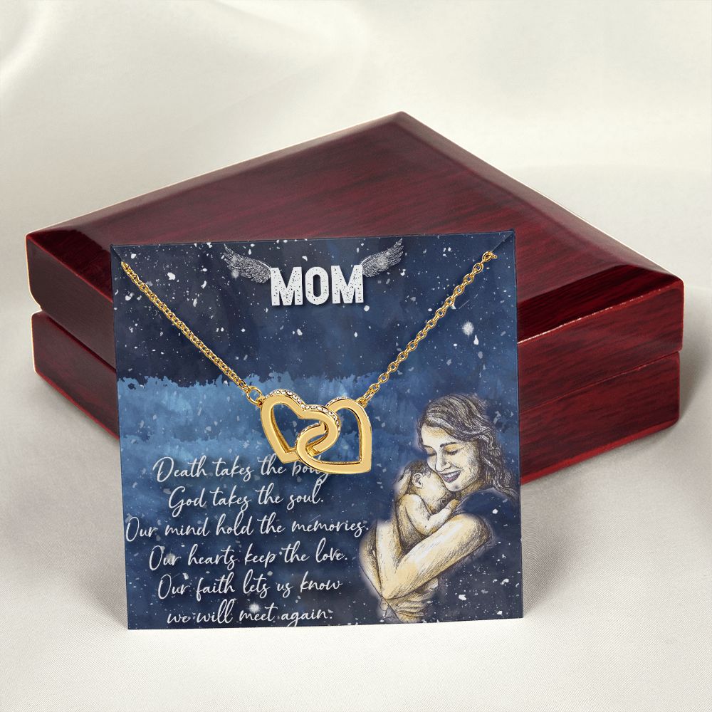 To My Mom Necklace Pendant Gift From Daughter Your Faith Lets Us Know With Message Card Gift For Mom Interlocking Hearts Necklace