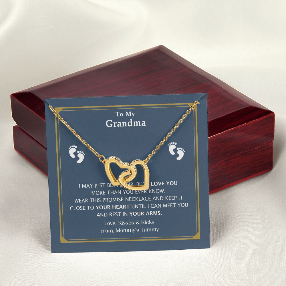 To My Grandma Necklace, Gift for Grandmother Necklace, Mothers Day Gift For Grandma Nana, Grandma Jewelry From Grandchildren GrandKids , Jewelry Box Gift For Grandma Grandmother17 Interlocking Hearts Necklace