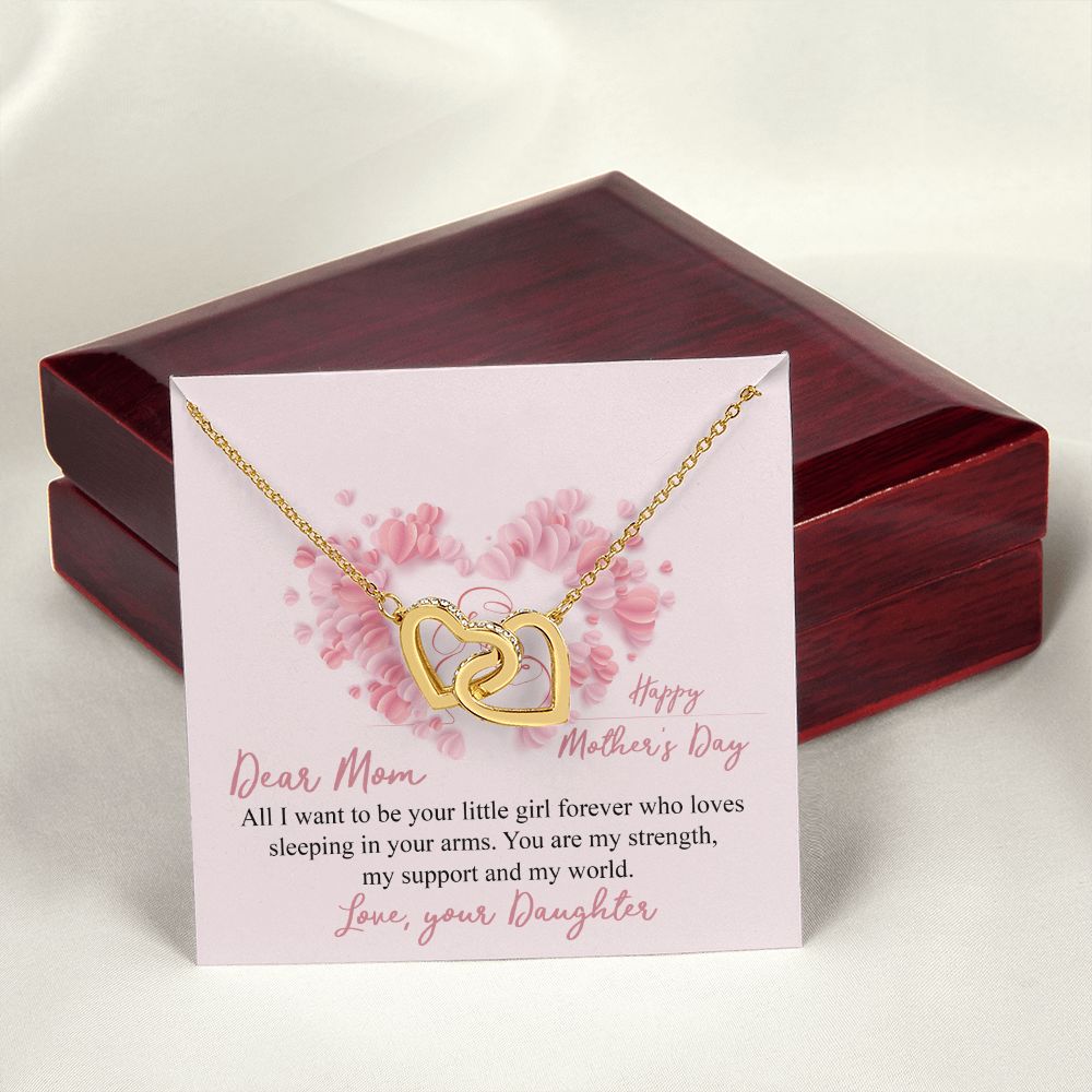 Mom Necklace Gifts for Mom from Daughter to Mom Gifts for Mothers Day from Daughter, To My Mom Necklace from Daughter to Mom Birthday Gifts Necklace with Message Card and Gift Box25 Interlocking Hearts Necklace
