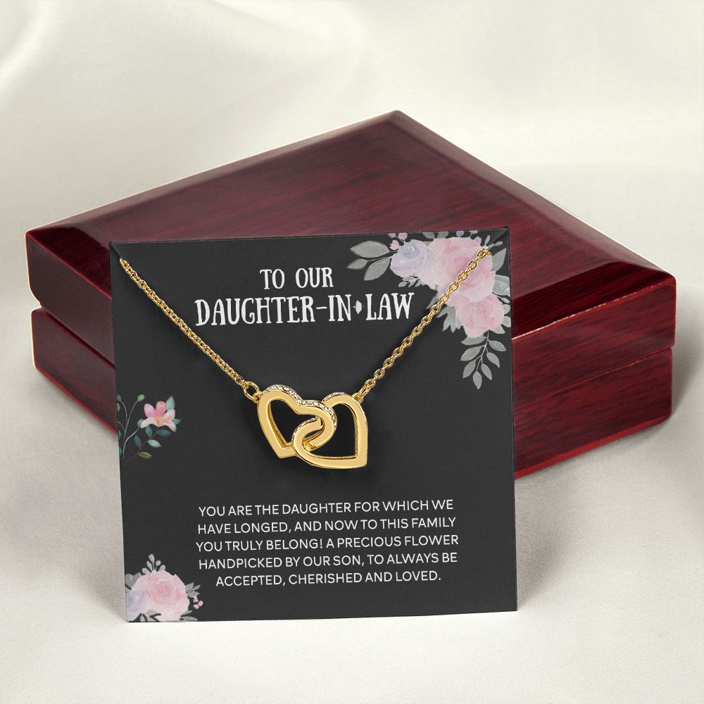 To Our Daughter-in-law Necklace from Mother-in-law Daughter-in-law Birthday Gift Interlocking Hearts Necklace