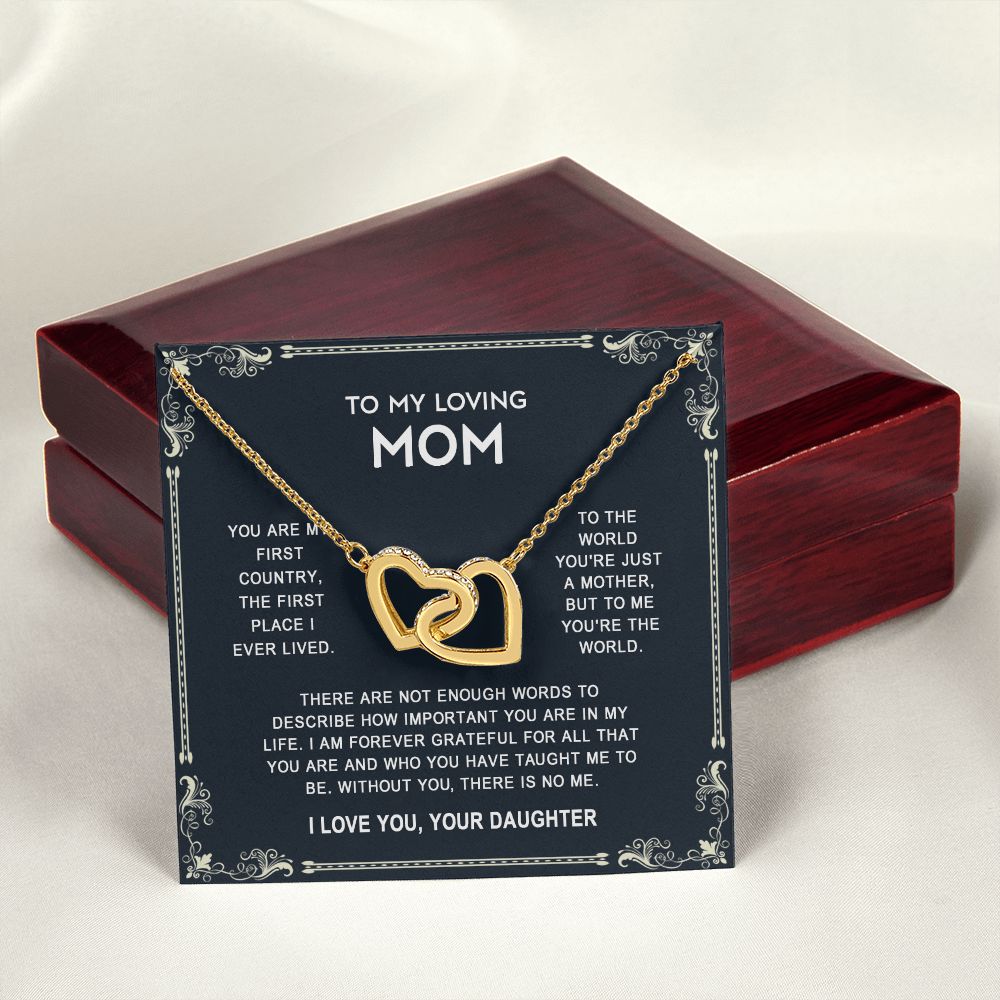 To My Mom Necklace, Gift For Mom, Mother's Day Gift from Daughter, Mom Jewelry Gift for Mothers Day, Birthday Gift for Mother, Moms Gift from Daughter Son, Necklace for Mom Mother 14 Interlocking Hearts Necklace
