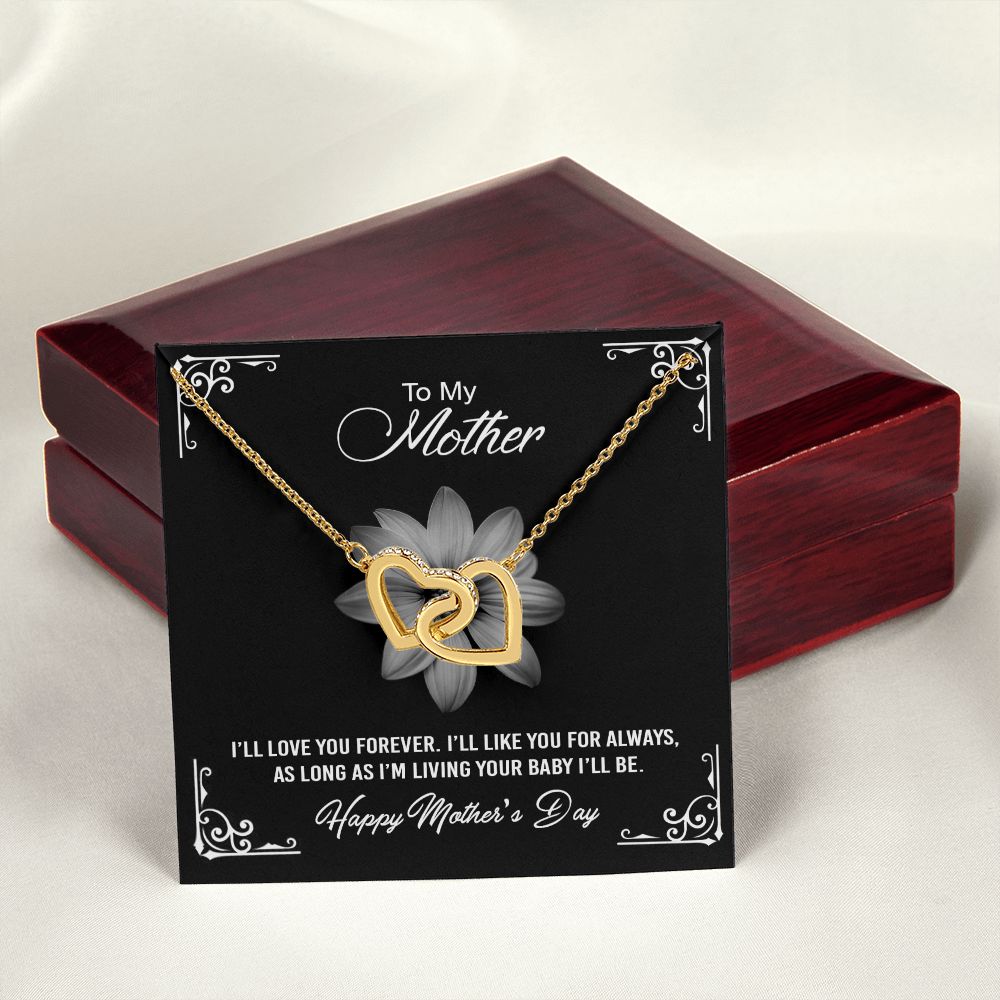 Mom Necklace Gifts for Mom from Daughter to Mom Gifts for Mothers Day from Daughter, To My Mom Necklace from Daughter to Mom Birthday Gifts Necklace with Message Card and Gift Box2247 Interlocking Hearts Necklace