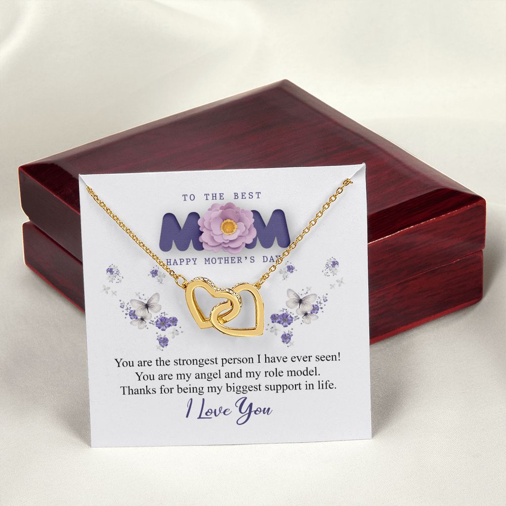 To The Best Mom Necklace, Best Mom Gifts, Mothers Day Gifts, Birthday Gift For Mom Interlocking Hearts Necklace
